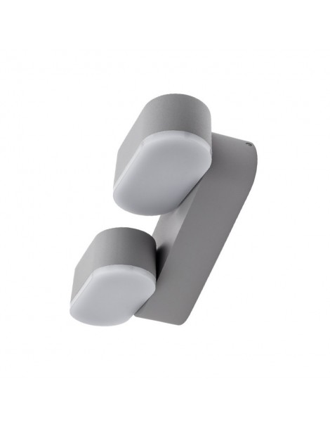 Aplique LED Doble Giratorio Pared 12W Gris Aluminio