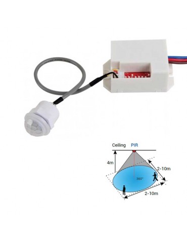 Sensor Detector de Movimiento PIR 120º Mini 220-240v - Microled Ibérica