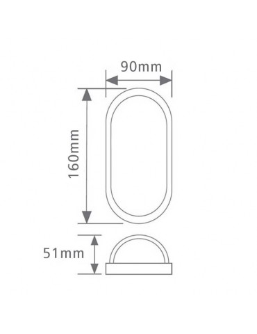 APLIQUE LED OVALADO EXTERIOR 12W IP65 - 3