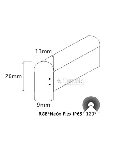 Cable conector-rectificador de Tira LED a 220V de 13mm IP65