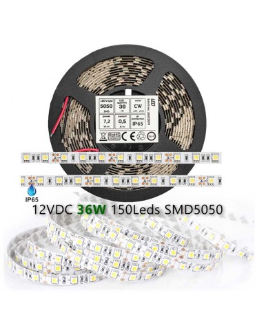 Tira LED SMD 3528, Blanco Frío, IP65, 120 LEDs/M