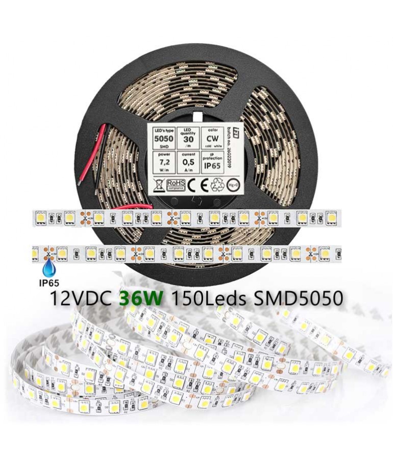 Tira LED SMD 5050 11 W/m 230V IP67 5 metros