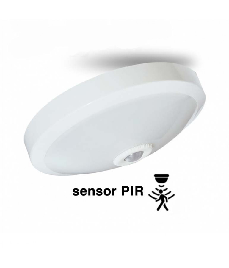 Plafón LED con sensor de movimiento 16W con luz de emergencia 1,2W