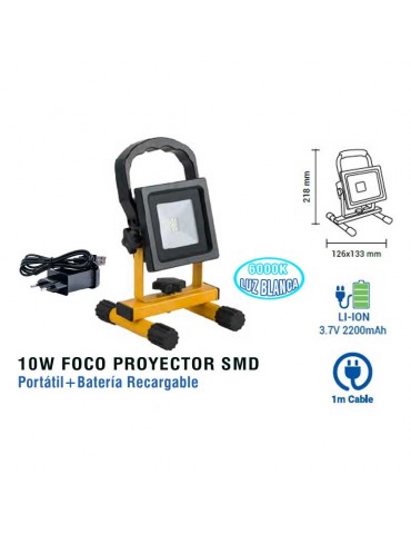 Foco Proyector LED Recargable 10W